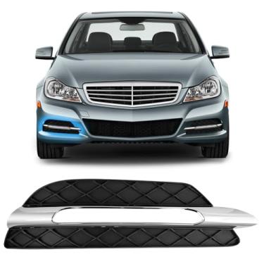 Imagem de Pinkomoto Capa de farol de neblina para para-choque dianteiro do lado do passageiro, capa de farol de neblina preta compatível com Mercedes Benz C300 C250 C350 2012 2013 2014 2048803324