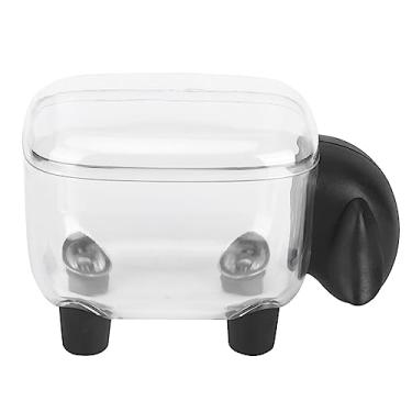 Imagem de Ainoli Cute Cartoon Papelaria Cotonete Maquiagem Caixa de armazenamento de algodão Organizador de suporte (cordeiro preto)