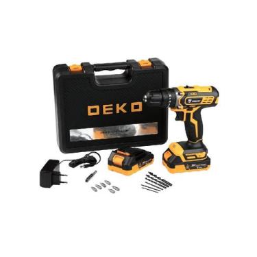 Imagem de Furadeira parafusadeira  20v  2 baterias  c/ maleta acessorios deko
