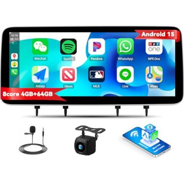 Imagem de 8 núcleos 4G + 64G, estéreo para carro Android para Honda CRV 2023 2024 2025 com Apple Carplay Android Auto, 12,3 polegadas IPS 1920 * 720 tela sensível ao toque rádio para carro Bluetooth 5.0 DSP/EQ