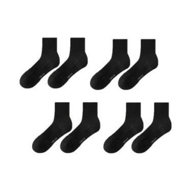 Imagem de Meias Esportivas Masculinas De Veludo Espesso Cano Médio Preto E Branc