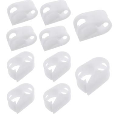 Imagem de ZCZQC 10 peças de braçadeiras de tubo de plástico não ajustáveis de fluxo rápido grampos de parada de água instrumento de laboratório válvulas de mangueira industriais brancas para acessórios de