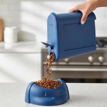Imagem de Porta Ração Com Tampa Dispenser Portátil cachorro cão gato - Sanremo