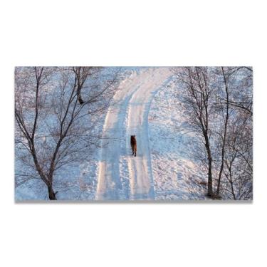 Imagem de LKXGRRSFG Only MyselfReal Photo City Sea Snow Valley Grassland River Sunset Sunrise Impressão em tela decoração de parede 69,8 x 126 cm sem moldura