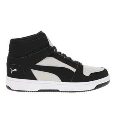 Imagem de PUMA Tênis masculino casual Rebound Layup Nubuck com cadarço - Preto, Cinza claro/preto/branco, 44
