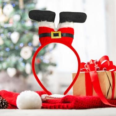 Imagem de Tiara de Natal muito divertida, lembrancinhas de festa de Natal e presentes - Toppers festivos para cabine de fotos e decoração, lembrancinhas de festa de Natal, presentes acessórios, Papai Noel