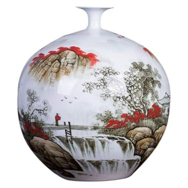 Imagem de Vaso para decoração de vaso de cerâmica grande clássico para decoração de flores secas, arte, casa, casa, sala de estar, hotel, decoração de casa