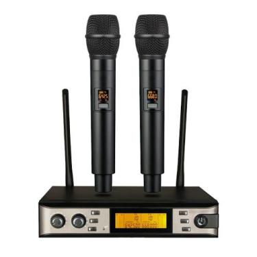 Imagem de Sistema de Microfone Kadosh K-402M Sem Fio Dinâmico Cardioide Duplo UH