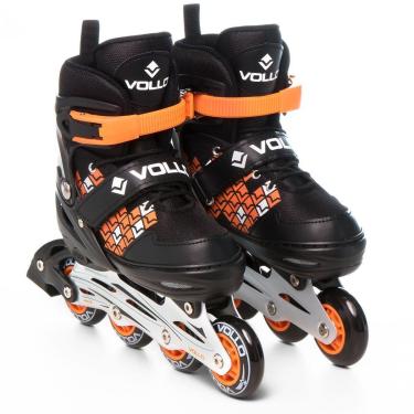 Imagem de Patins In Line Ajustável 31-34 Laranja e Preto Vollo-Unissex