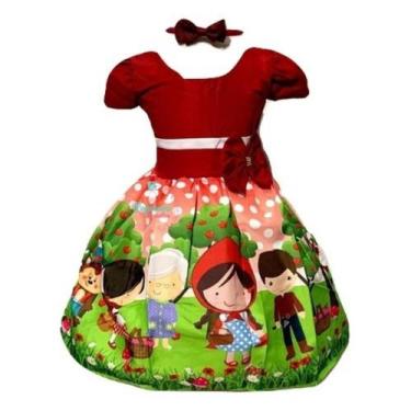 Imagem de Vestido Temático Chapeuzinho Vermelho Festa - Bento E Maria Moda Infan