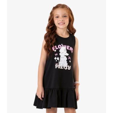 Imagem de Vestido em Meia Malha Rovi Kids Preto, 2, Preto