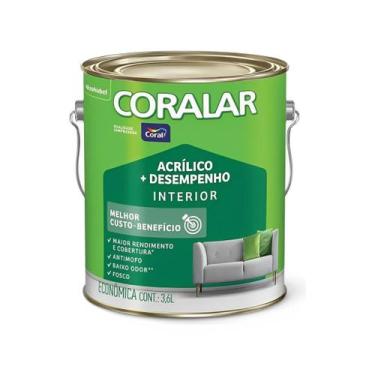 Imagem de Tinta Acrílica Coralar Antimofo Fosco Interior Branco 3,6 LT, Branco
