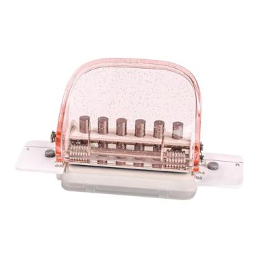 Imagem de KiBcsLic Perfurador de Papel Portátil para Fichários, Ideal para Escritório e Planejamento de Cartões e Agendas, Rosa