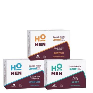 Imagem de Kit 3 Sabonetes Linha Ho Men Confort Protect e Sport - Davene