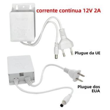 Imagem de Adaptador De Energia AC 110-240V DC 12V 2A À Prova d'Água Para Fitas D
