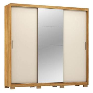 Imagem de Guarda Roupa Casal Dalila 32415PE Cinamon Touch Off White Flex com Pés