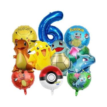 Imagem de Conjunto De Balões Pokémon Para Aniversário De Crianças De 1 a 9 Anos,