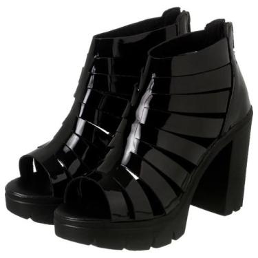 Imagem de Sandália gladiadora verniz - Própria, Preto, 35