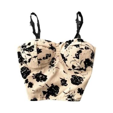 Imagem de Camiseta Regata Feminina Doce Com Alças Finas E Estampa, Top Cropped D