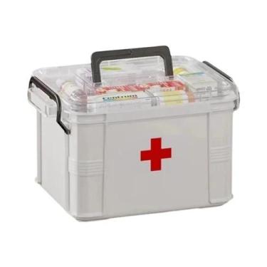 Imagem de Caixa Organizadora De Medicamentos Transparente E Reforçada Com Bandej