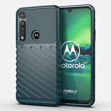 Imagem de Capa para Moto G8 Plus Capa,case com escudo resistente,Macio antiderrapante,anti-óleo,Proteção total de capa de telefone -Green