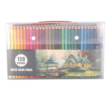 Imagem de Lápis de aquarela Conjunto de lápis de artista profissional Cores vibrantes Conjuntos de lápis de cor para desenho Esboço Mistura Camadas Materiais de arte Madeira maciça 7,5 mm (120 cores)