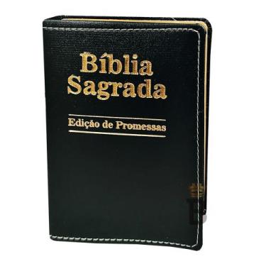 Imagem de Bíblia Sagrada Letra Pequena Luxo Preta - REI DAS BIBLIAS