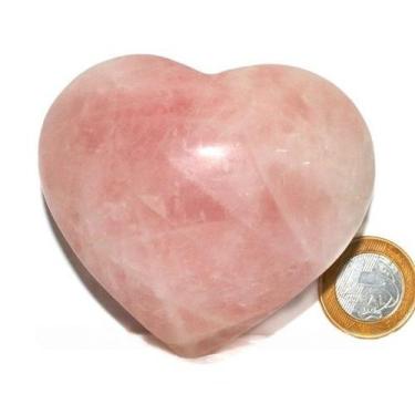 Imagem de 01 Coração Quartzo Rosa Pedra Natural 4 a 6 cm Classe B - CristaisdeCu