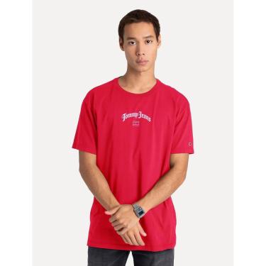 Imagem de Camiseta Tommy Jeans Masculina Regular Grunge Arch Vermelha-Masculino