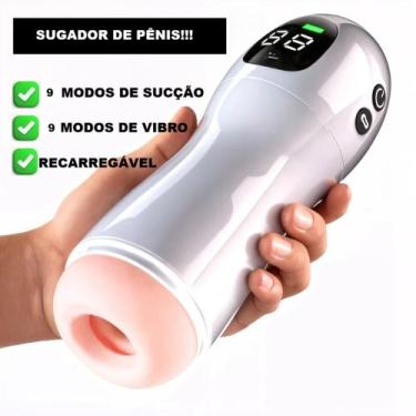 Imagem de Masturbador Masculino Elétrico 9 modos de Sucção e Vibração Recarregáv
