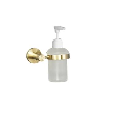 Imagem de Acessórios de banheiro em ouro escovado, suporte de papel para escova de banheiro, anel de toalha, prateleira, gancho de roupas, dispensador de sabonete, dispensador de sabonete