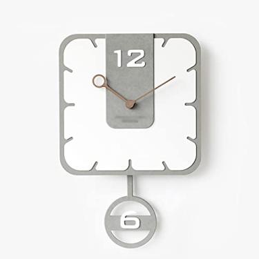 Imagem de Relógio de pêndulo nórdico, relógio de parede, mecanismo, parede, decoração de casa, quarto, casa, balanço silencioso, branco, mural, decoração de casa