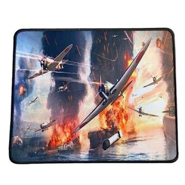 Imagem de Mouse Pad de Tecido Gamer com Base Antiderrapante e Bordas Costuradas 32x24 cm com Estampa de Caças e Navios