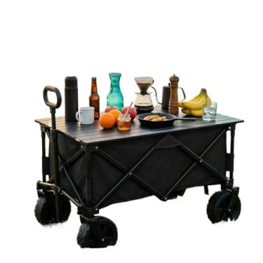 Imagem de Carrinho Multiuso Para Camping Até 100kg Dobrável Camping Pesca Compras(Carrinho + Placa de Mesa)