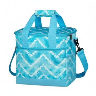 Imagem de Bolsa de Gelo Grande Plegável 15L Isolada e à Prova Vazamentos Sacola Almoço com Múltiplos Bolsos Caixa para Praia Piquenique Caminhada Acampamento Viagem Trabalho Pesca Compras