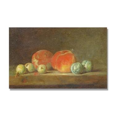 Imagem de NHLDZYH Tela vintage de frutas mortas, impressão de estilo de pintura a óleo vintage, decoração de jantar country de fazenda. C46. 80 x 130 cm. Somente tela