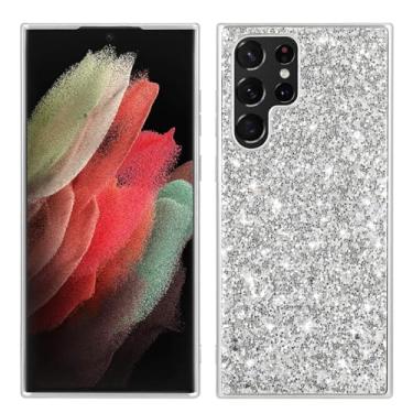 Imagem de Capa de couro galvanizado brilhante para Samsung Galaxy S26/S26 Plus/S26 Ultra Slim Luxury Design com proteção de câmera (prata, S26)