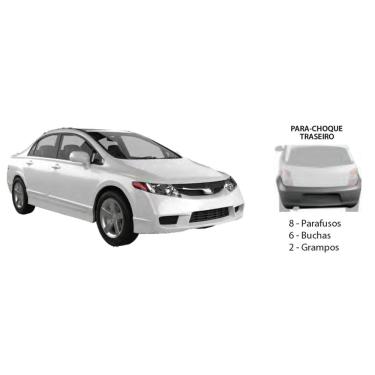 Imagem de Kit Presilha Parachoque Traseiro Civic 2007 A 2012