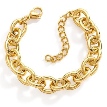 Imagem de Poxtex Pulseiras de ouro Jesus Cruz para mulheres modernas, pulseiras religiosas banhadas a ouro 14K delicadas para mulheres, presentes de batismo cristão para mulheres, mãe e ela, 9, Sem Pedra