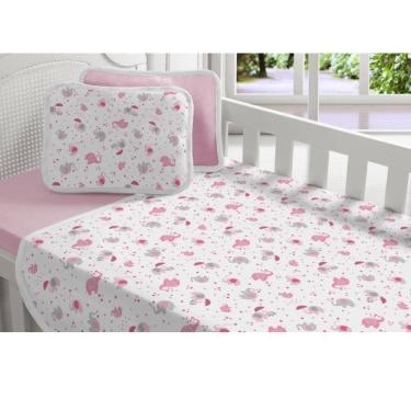 Imagem de Jogo Lençol Malha Berço 2 Peças Enxoval Bebê - Baby Fante