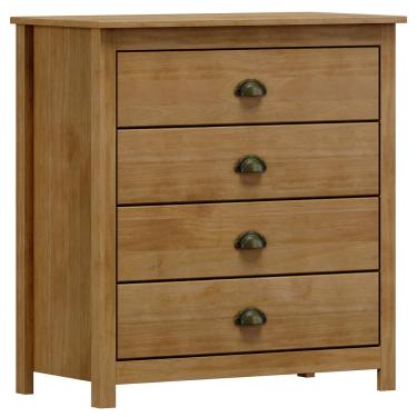 Imagem de Cômoda Para Quarto Closet 4 Gavetas Madeira Maciça Mazzaro F06 Freijó - Lyam Decor