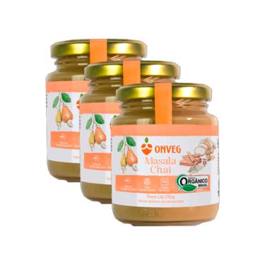 Imagem de Kit 3x: Creme De Castanha De Caju Com Masala Onveg 210g
