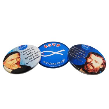 Imagem de Kit 3 Bottons personalizados SSVP + Caneca Ser Vicentino