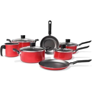 Imagem de Conjunto De Panelas Com 7 Peças Garlic Vermelho - 7001-101 - Brinox