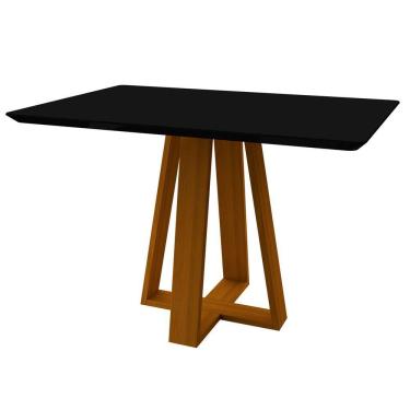 Imagem de Mesa De Jantar Para 4 Lugares Tampo 1,20m Lectus Ypê Preto New Ceval
