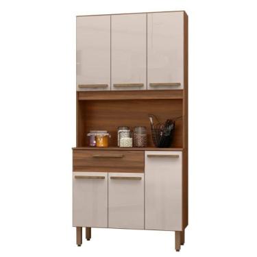 Imagem de Armario de Cozinha Santiago 90 cm com 6 Portas e 1 Gaveta - Dacheri, F