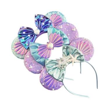 Imagem de Tiara De Cabelo Infantil Com Orelhas Da Pequena Sereia, Mickey Mouse, 