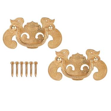 Imagem de Puxador em forma de morcego estilo retrô, alça de móveis de latão antigo para porta de armário, gaveta, caixa de joias, 10,5 x 5,5 cm, 2 conjuntos