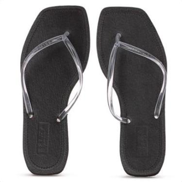 Imagem de Chinelo Brizza Arezzo Tira Slim Square Preto - Feminino - Preto - 33/34-Feminino