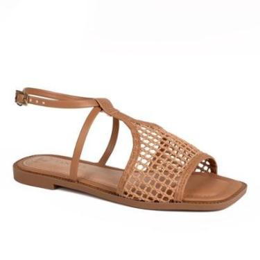 Imagem de Sandália Tanara Rasteira Metalizada Feminina T8627-Feminino